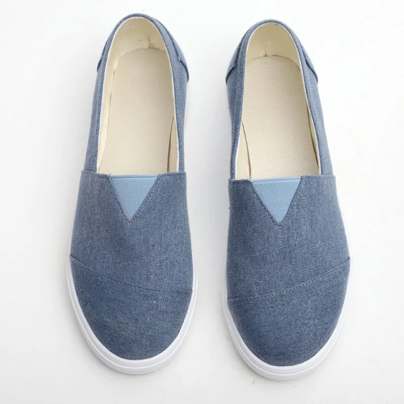 Женские холщовые Туфли эспадрильи повседневные лоферы без застежки плоская