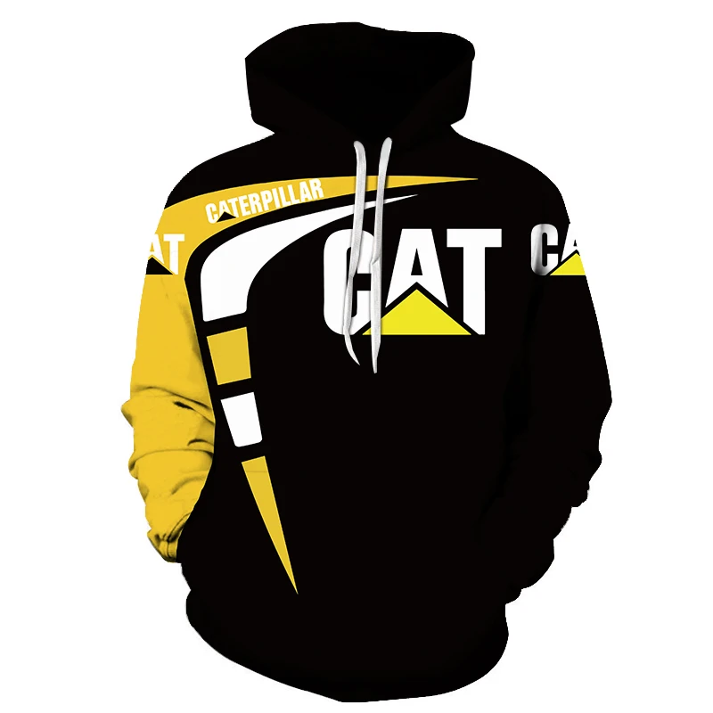 

Inverno outono com capuz moletom marido agasalho caterpillar escavadeira 3d impressão gráfica hoodies masculinos roupas feminina