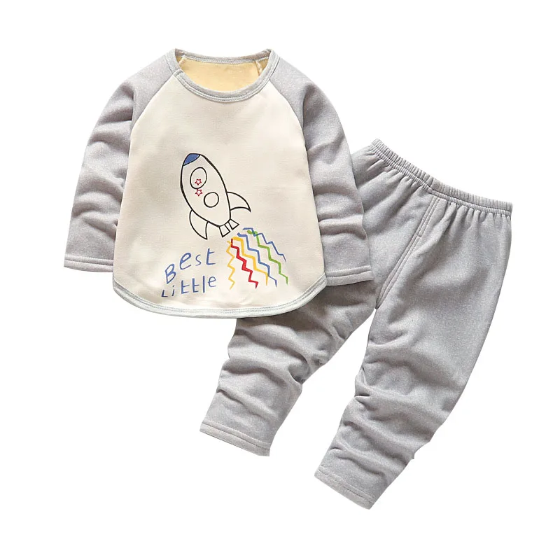 Autumn Children Clothing Girls Cartoon Casual Sports T-shirt Pants 2pcs/Set Winter Infant Outfit Kids Clothes Suit Tracksuits - Цвет: Бежевый