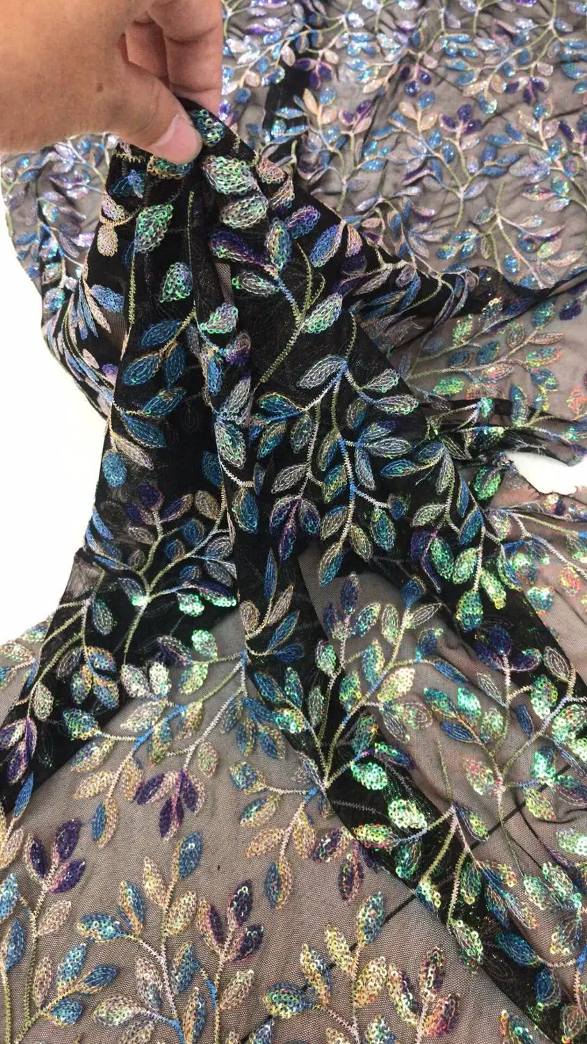 

super quality SYJ-99219 embroidered lace fabric nice looking embroidery net lace fabric