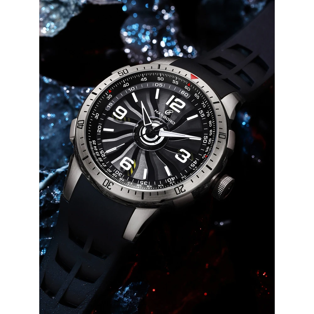 

Men's Time-to-run Mechanical Stainless Steel Watches Luminous Rubber Band Waterproof Automatic Mechanical Large Dial Male Watch