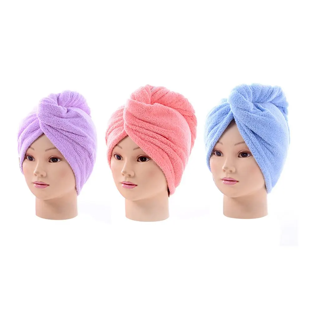 

3PCS Coral Velvet Shower Hair Drying Wrap Womens Girls Lady's Towel Quick Dry Hair Hat Cap Turban Head Wrap Bathing Tools