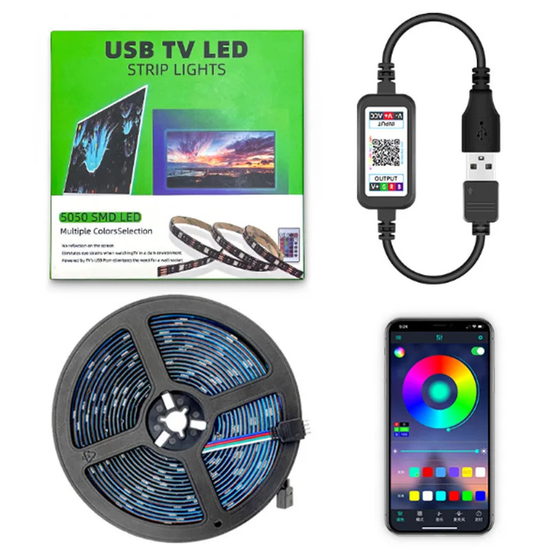 

LED light bar 30leds/1M LED light bar SMD 5050 RGB waterproof and flexible replacement LED light bar USB controller room kitchen