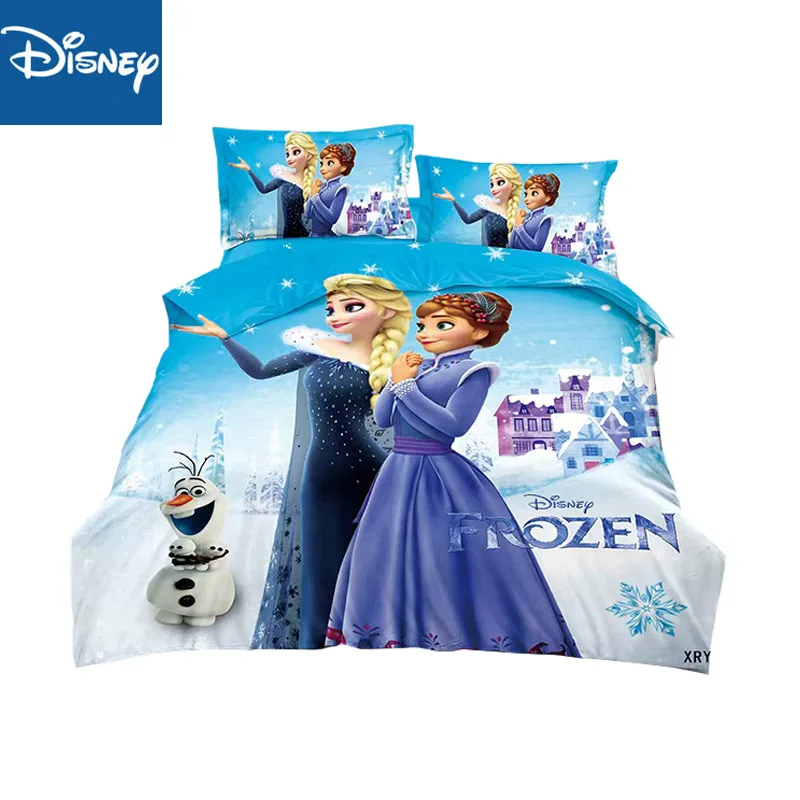 

Disney Frozen Twin Size Bedding Set For Girls Bedroom Decor Duvet Covers Single Fitted Sheet 3 Pcs Birthday's Gift Free Shipping