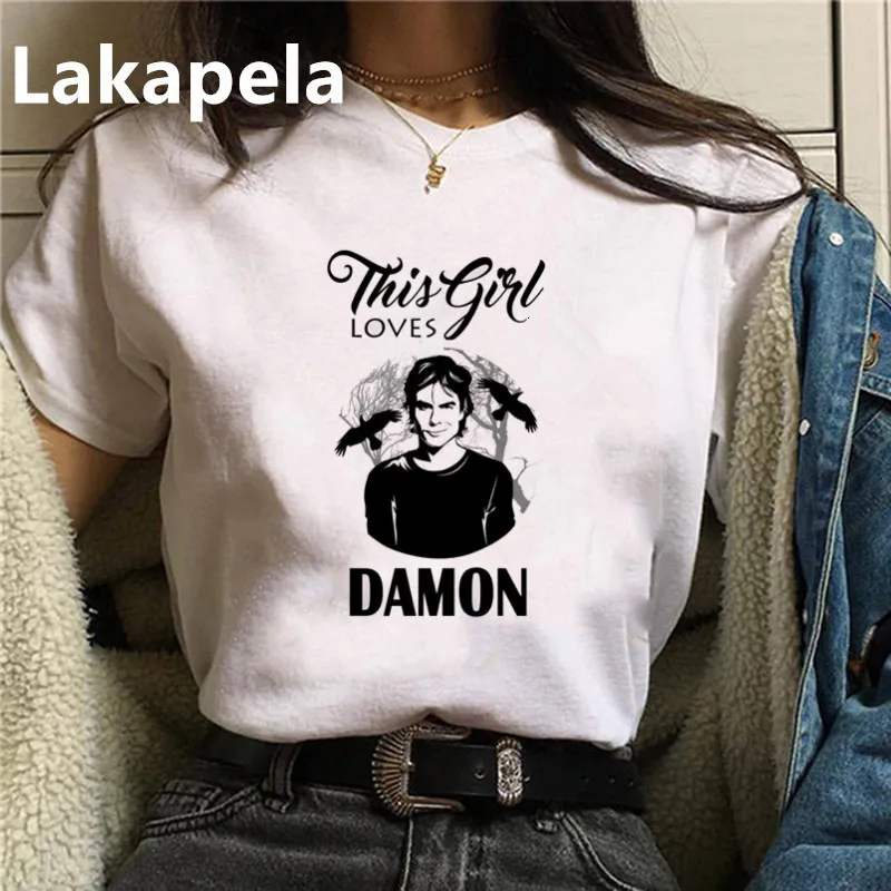 Футболка женская повседневная с коротким рукавом Дневники вампира в стиле