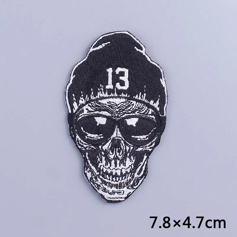 Diy панк череп патчи утюгом нашивки на одежду Скелет значки полосы патч вышитые