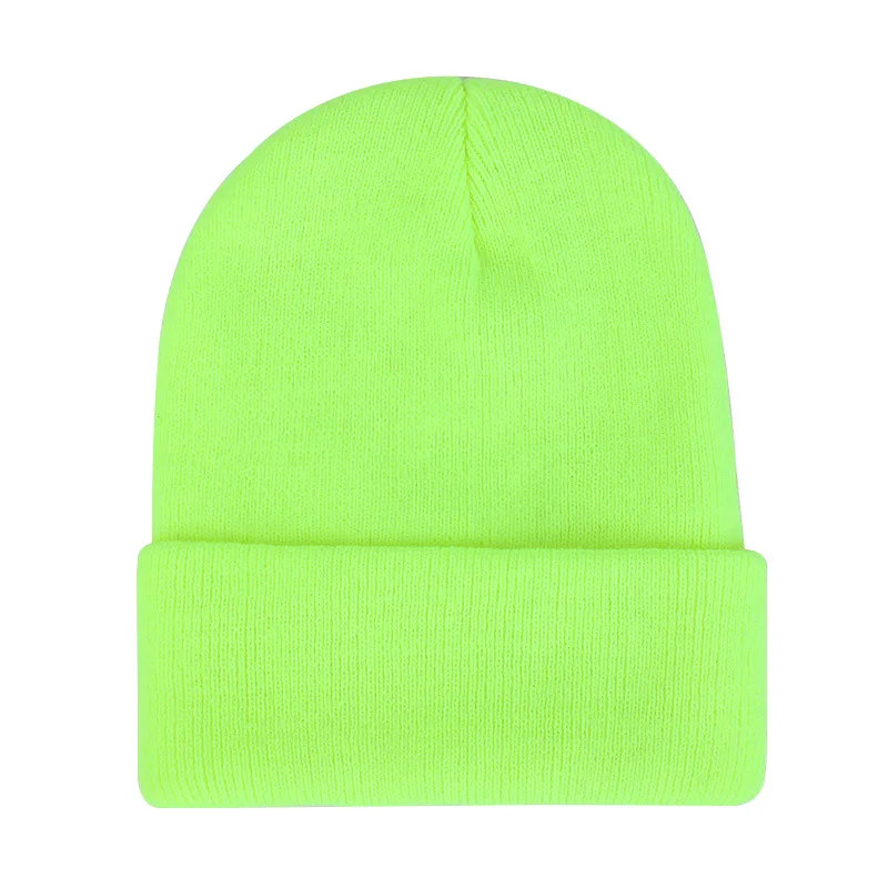 Women Hip-hop Knitted Soft Warm Hat Ski Hood 2020 New Fashion Unisex Winter Plain Borderless Fluorescent Color Thread Beanie | Аксессуары