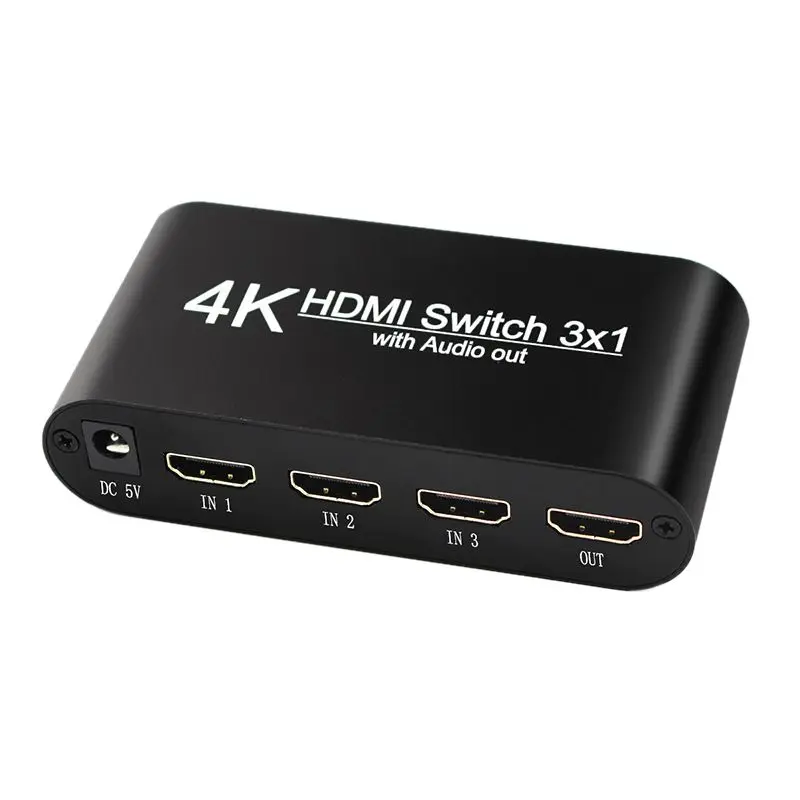 

HDMI Switcher 3 In 1 Out HDR 4:4:4 Version 2.0 4K 60Hz HDMI Audio Separator