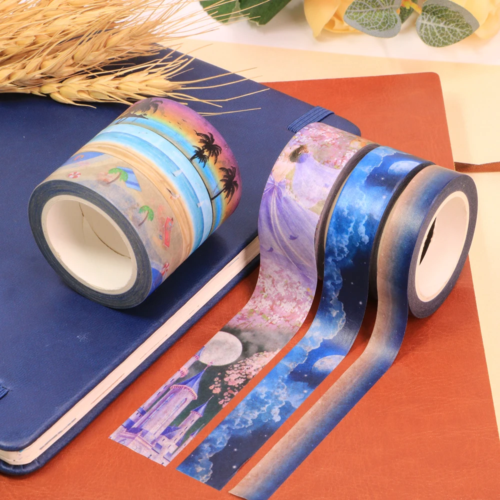 

1 roll Holiday Theme Sea Sky Sailboat Meteor Wedding Decorative Washi Tape Scrapbooking Masking Tape Office Supply washi tape