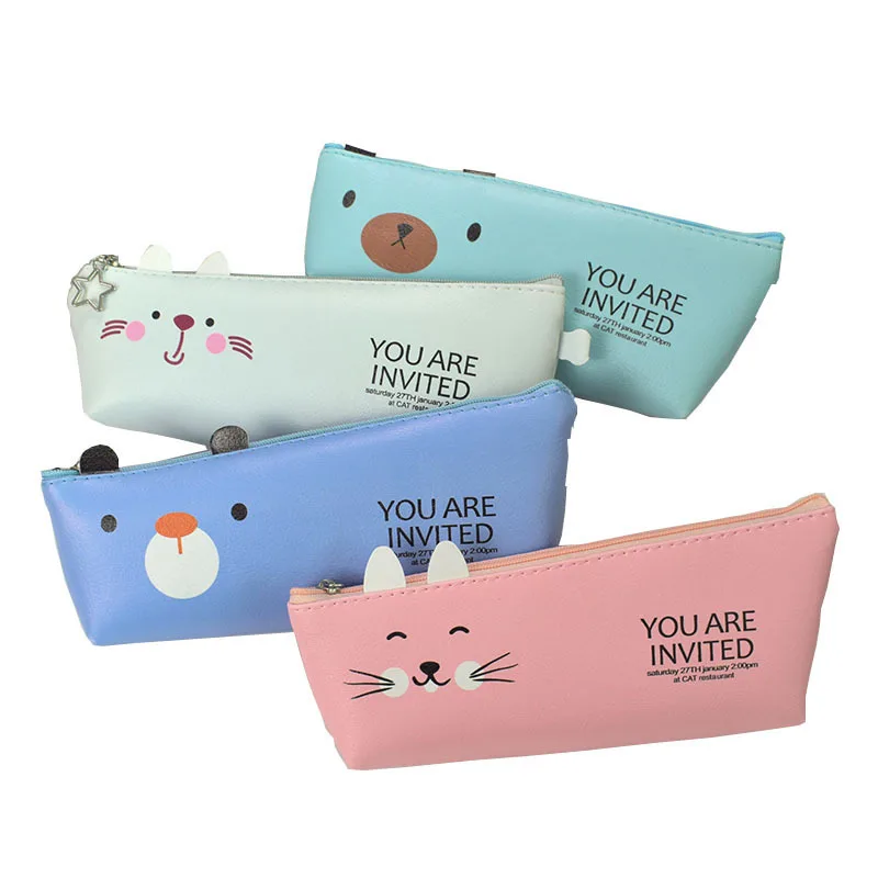 

Маленький чехол для карандашей с ушками, вместительный пенал, корейские канцелярские принадлежности, пенал, креативная Студенческая милая ...