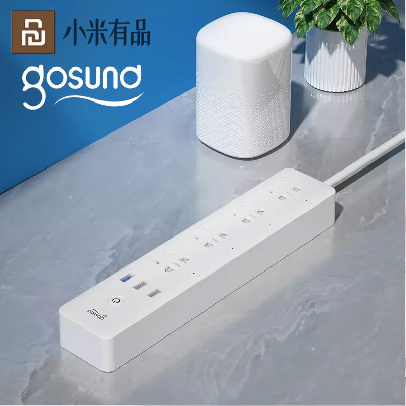

Умный удлинитель Xiaomi Youpin Mijia Gosund CP5 WIFI 4 розетки 4 отдельных переключателя 3USB 18 Вт Быстрая зарядка удлинительные розетки Mi Home