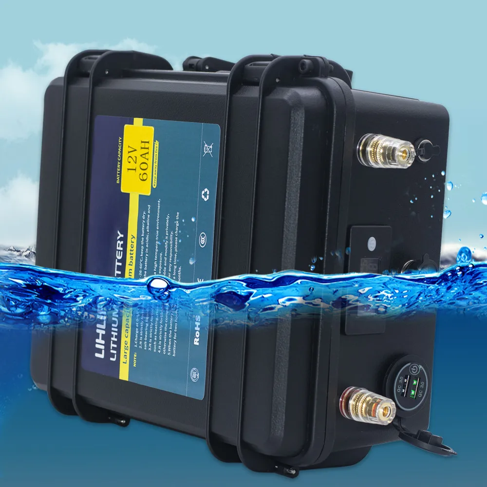 12 В 60 ач литиевая аккумуляторная батарея Водонепроницаемая литий ионная в