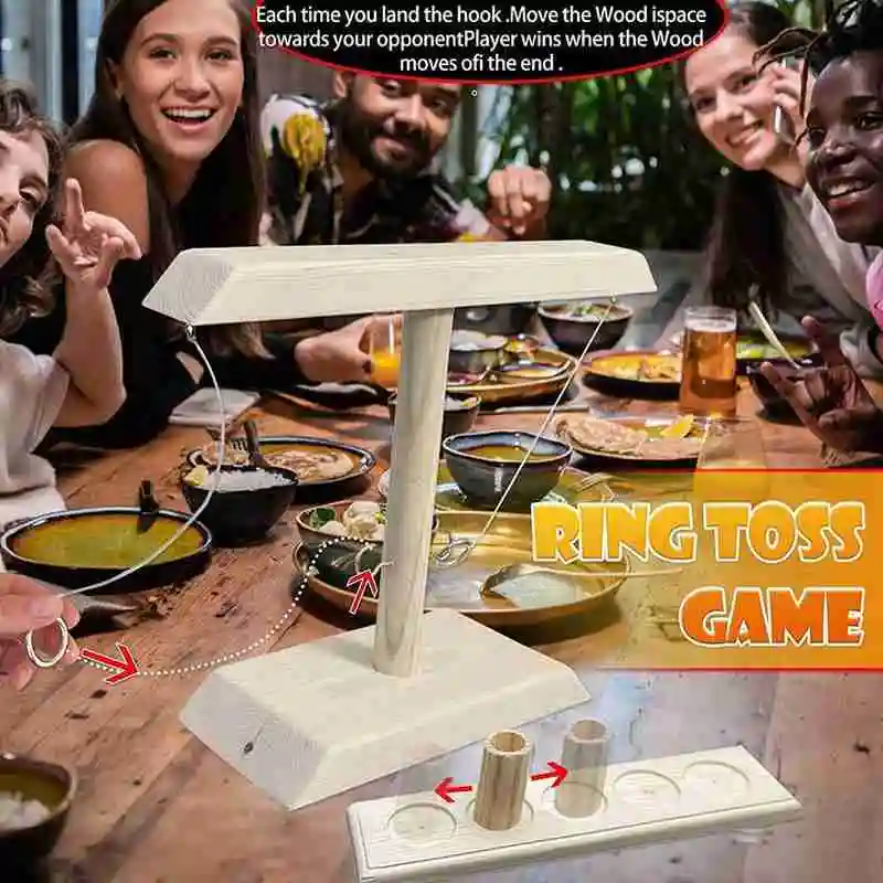 

Party Toys Leisure Industrial Style Bar Drinking Battle Set Handmade Wooden Hooks Fast-paced Interactive Game For Bars Home