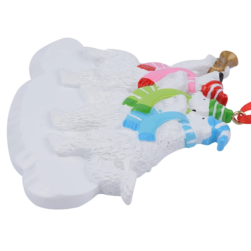 Polar Bear Family of 3 Polyresin Glossy Personalized Christmas Tree Ornament for Home Decorations | Дом и сад