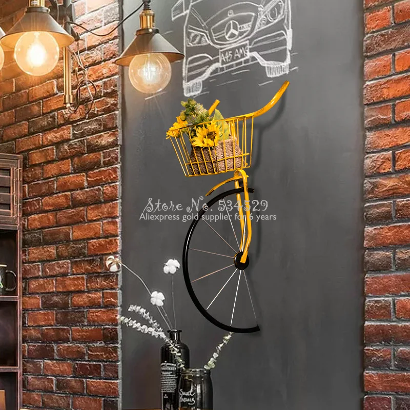 Pared de hierro Retro creativo, nost&aacute;lgico, superficie del eje, oxidado, bicicleta, barbacoa, tienda, restaurante, Bar, fondo, decoraci&oacute;n de pared-1