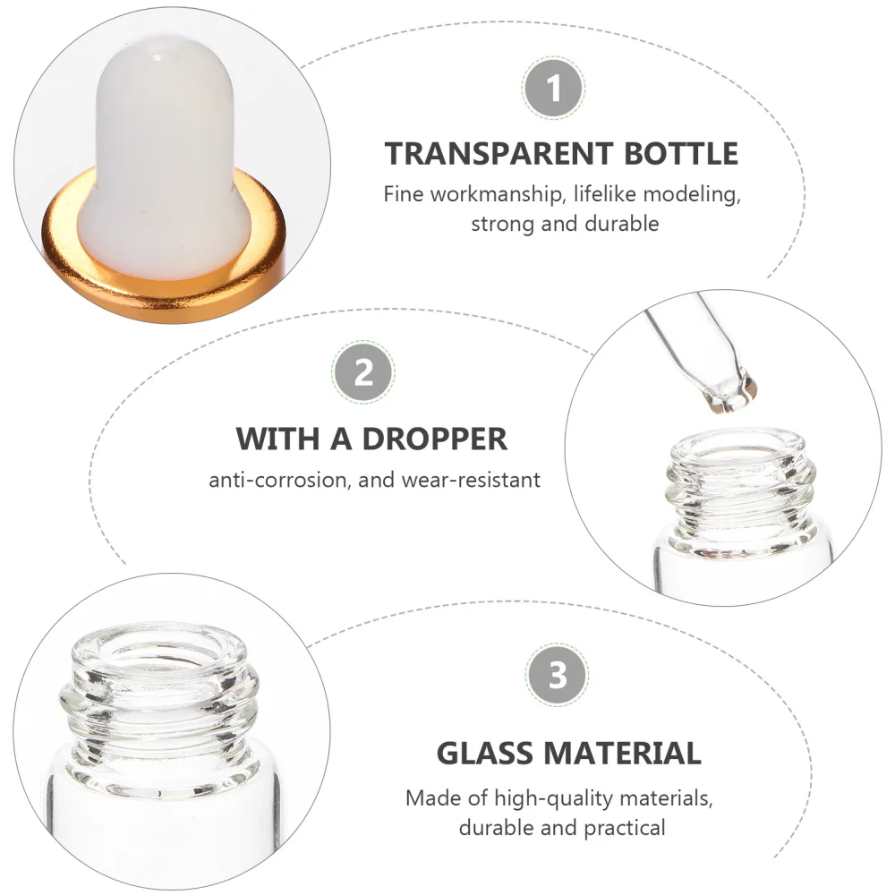 

100Pcs 1ML Essential Oil Bottles Subpackaging Dropper Bottles Storage Bottle