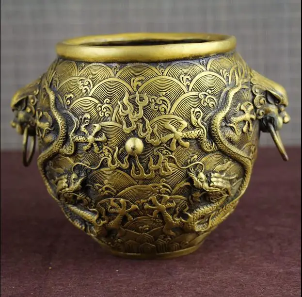 Отмечены Китайский Старый бронзовая фигурка периода династии Дракон статуэтка