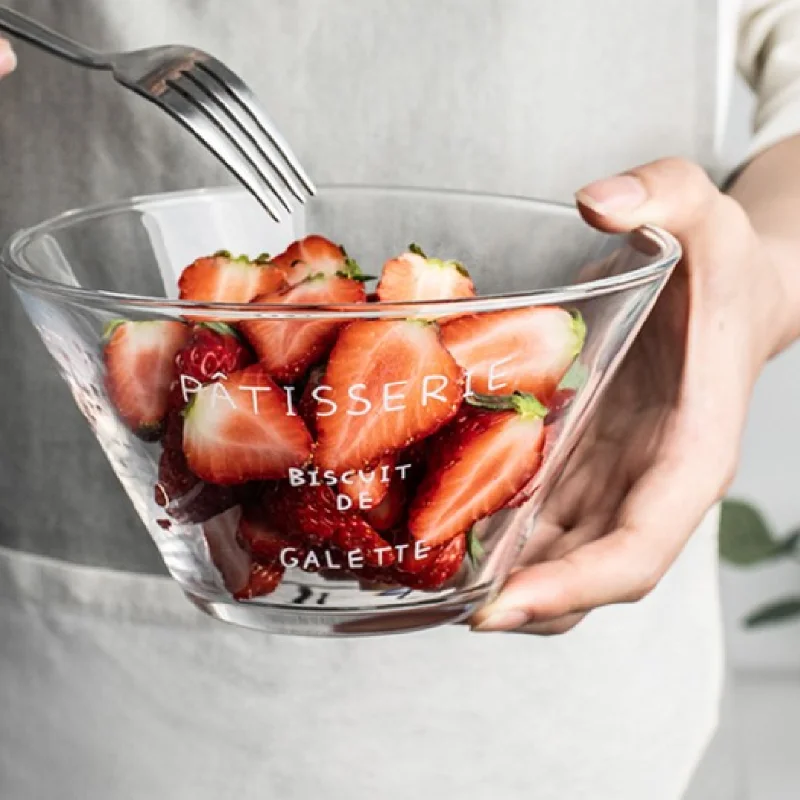 

Glass Bowls Coconut Bowl For Kitchen Transparent Big Plates Ramenпосуда для кухни миски Glass For Salad Fruit Snack Dinner Set