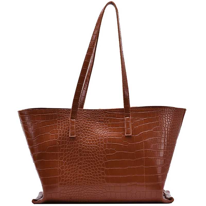 

Stone Pattern High Capacity PU Leather Shoulder Bags For Women 2020 Elegant Handbags Female Travel Totes Lady Fashion Hand Bag