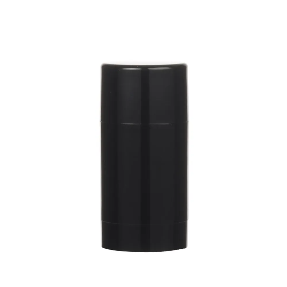

6pcs 75ml Plastic Matt Black Empty round Deodorant Container Lip Balm Tubes Lip Gloss Container Holder With Caps
