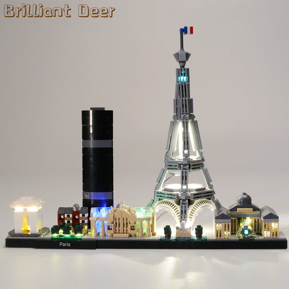 

Комплект светодиодсветильник MOC, обновленные детали для здания Парижа, Лондона, Нью-Йорка, совместимы с 21028, 21034, 21042