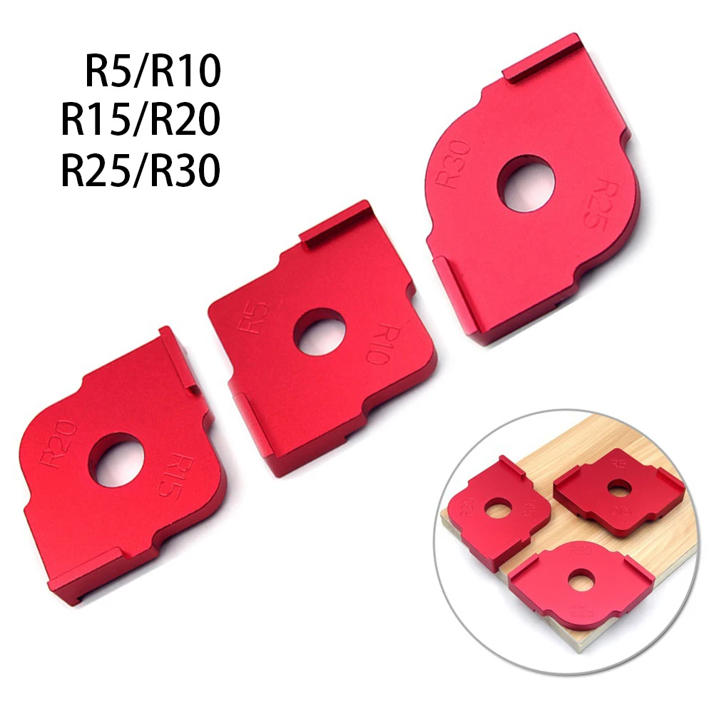 

Aluminum alloy Radius Quick Jig 3PCS Red Wood Panel Tool Woodworking Corner Jig