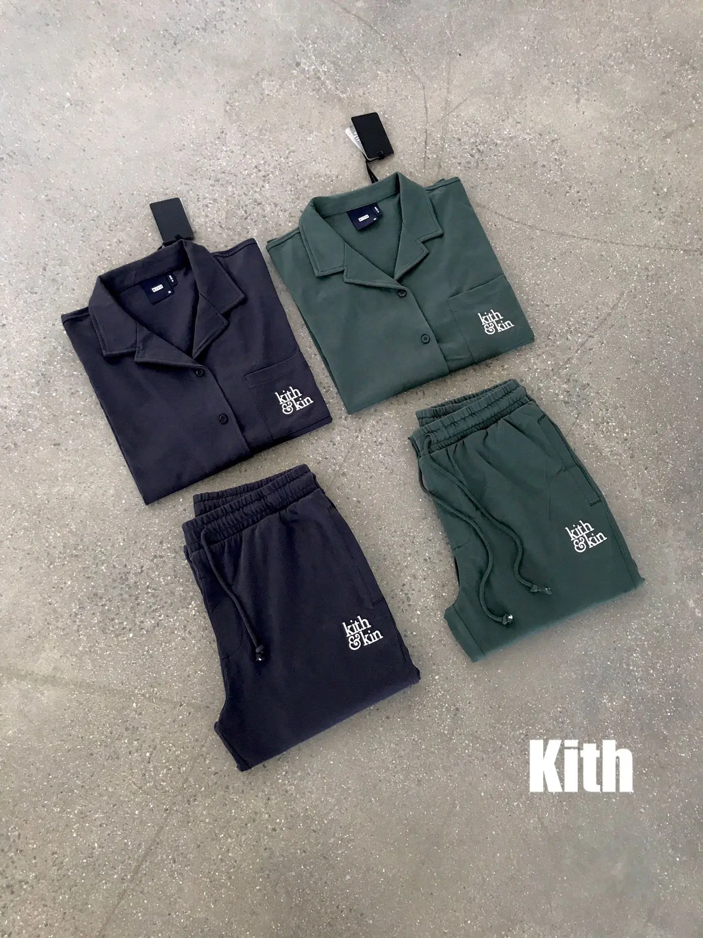 

2021 Pocket Embroidered Logo KITH Jackets Men Women 1:1 High Quality Cotton KITH Track Jacket Slightly Loose Green Coats