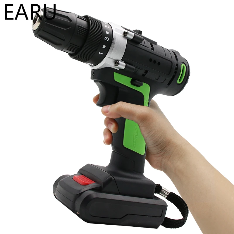 12V 16.8V 21V Max Wireless Rechargeable Electric Screwdriver Cordless Drill Mini Power DriverDC Lithium-Ion Battery 2-Speed Tool |