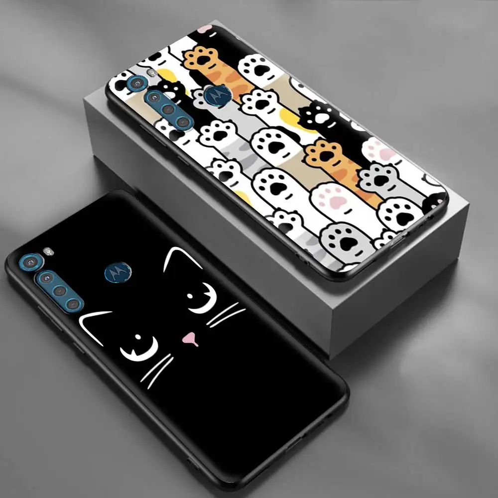Cute Catch Cartoon Funda For Motorola One Fusion G9 Play G8 Power G30 E6s Edge Plus G60 G50 G20 Black Soft Phone Cases
