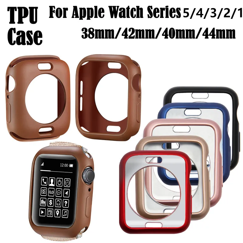 Мягкий чехол из ТПУ с часы Защитный для Apple Watch Series 5 4 3 2 1 Экран протектор
