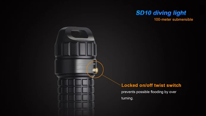FENIX SD10 930 Люмен Cree XM-L2(T6) нейтральный белый светодиод фонарик для дайвинга питание от одного 18650 или двух батарей CR123A