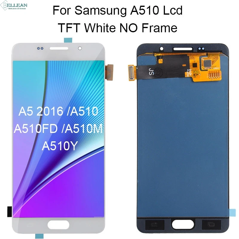 Dinamico Акция A5 дисплей для samsung Galaxy A510 ЖК-дисплей кодирующий преобразователь сенсорного экрана в сборе A510F A510M дисплей - Цвет: TFT White No Frame
