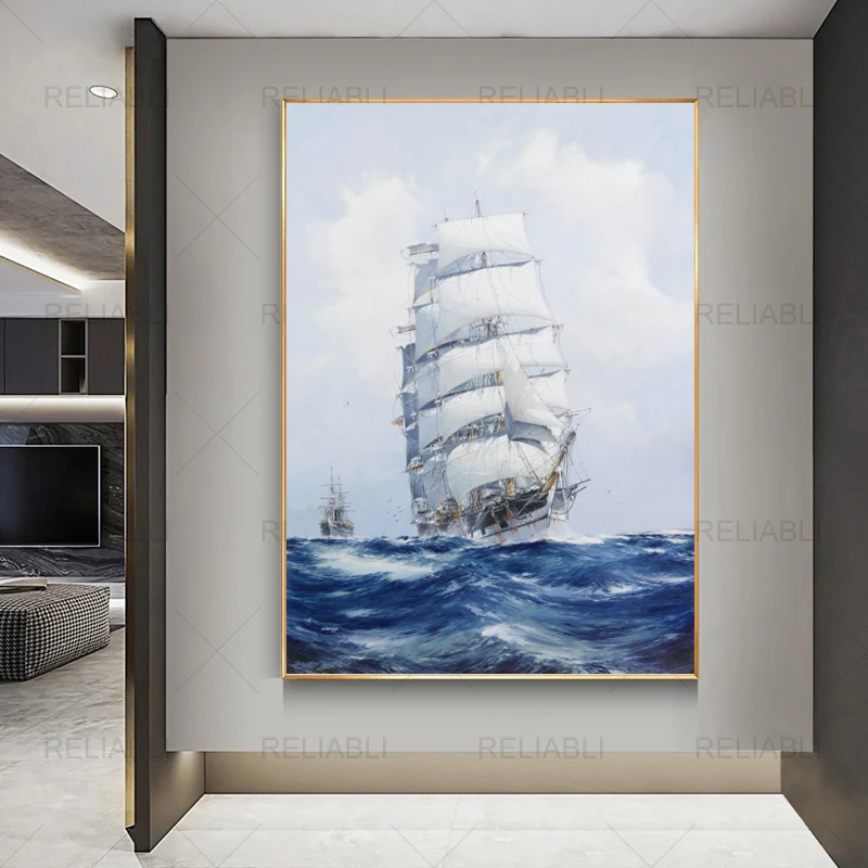 Скандинавские картины на холсте морской пейзаж постер лодка и навигация принты