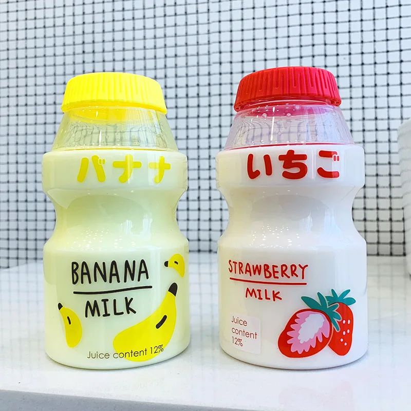 Прозрачная пластиковая бутылка для воды с фруктовым принтом бутылки