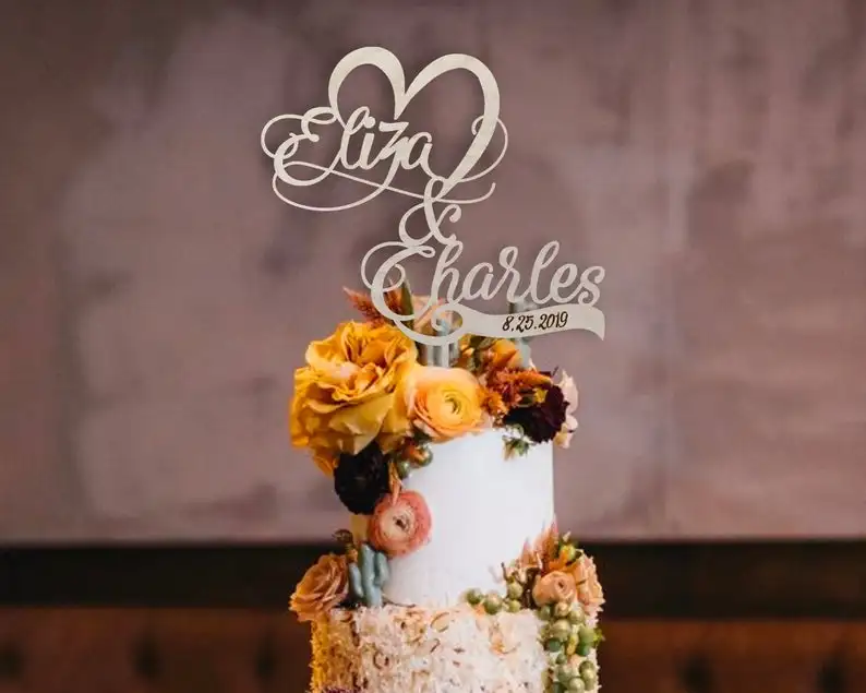 Деревенский Топпер для свадебного торта Свадебный невесты и жениха