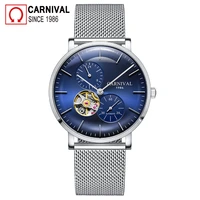 carnival brand fashion skeleton watch for men luxury mechanical watches waterproof casual automatic sapphire mens reloj hombre