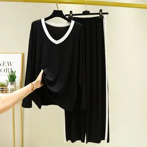 Пижама женская, из 2 предметов, с длинным рукавом и штанами, плотная Пижама