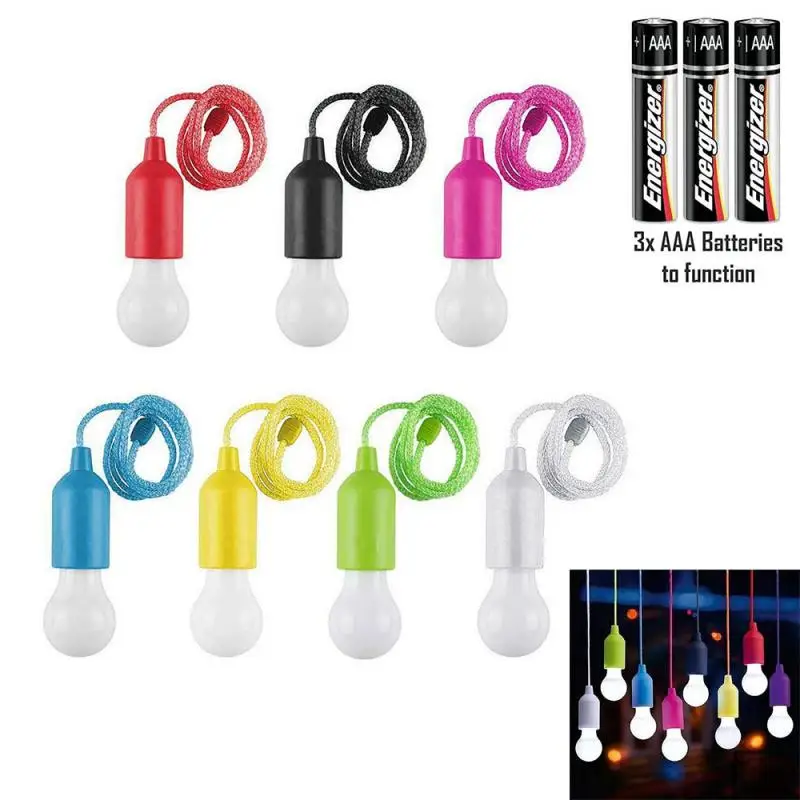 

Colorful Pull Light Bulb Chandelier Portable Hanging Light Bulb Hanging LED Night Light Lamp Outdoor Camping Garden Decoration