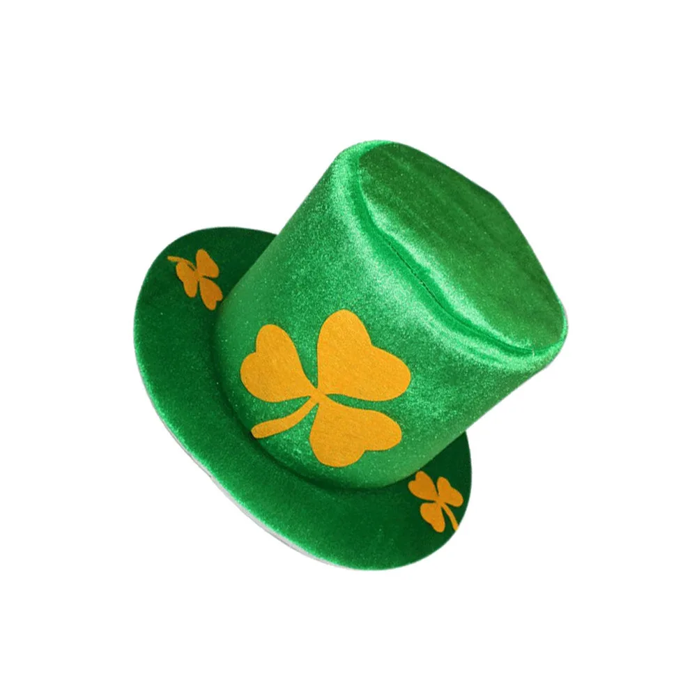Green Shamrock Festival Party Cap Non-woven St. Patricks Day Tophat Creative Headdress Favors Decorations Props | Дом и сад