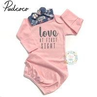 newborn infant baby girl cotton soft nightgowns swaddle pajamas coming home outfits sleep wear pink for 0 24months
