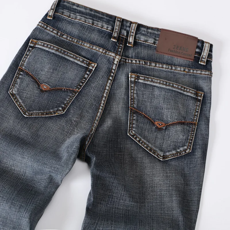 Джинсы мужские прямые в классическом стиле модные повседневные брюки из денима