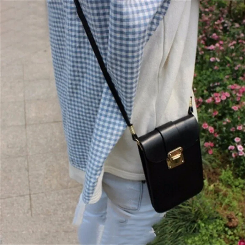 

Women Leather Messenger Bag Mini Cell Cellphone Pouch Student Crossbody Case Clutch Purse Wallet Girl Small Shoulder Bag Handbag