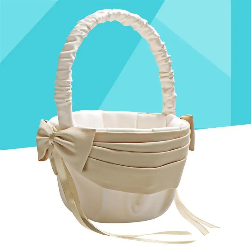 Свадебная Цветочная корзина для девочек бант лента невесты свадебная церемония