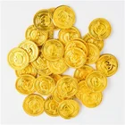1050 шт., пластиковые золотые монеты пирата