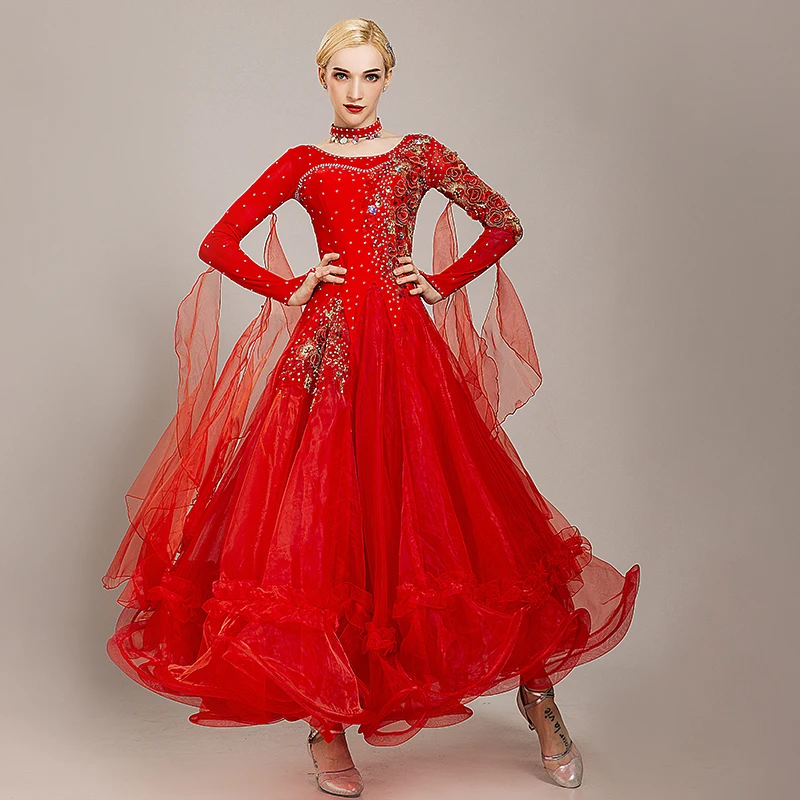 Платье для бальных танцев женское платье стандартное вальса с бахромой костюмы
