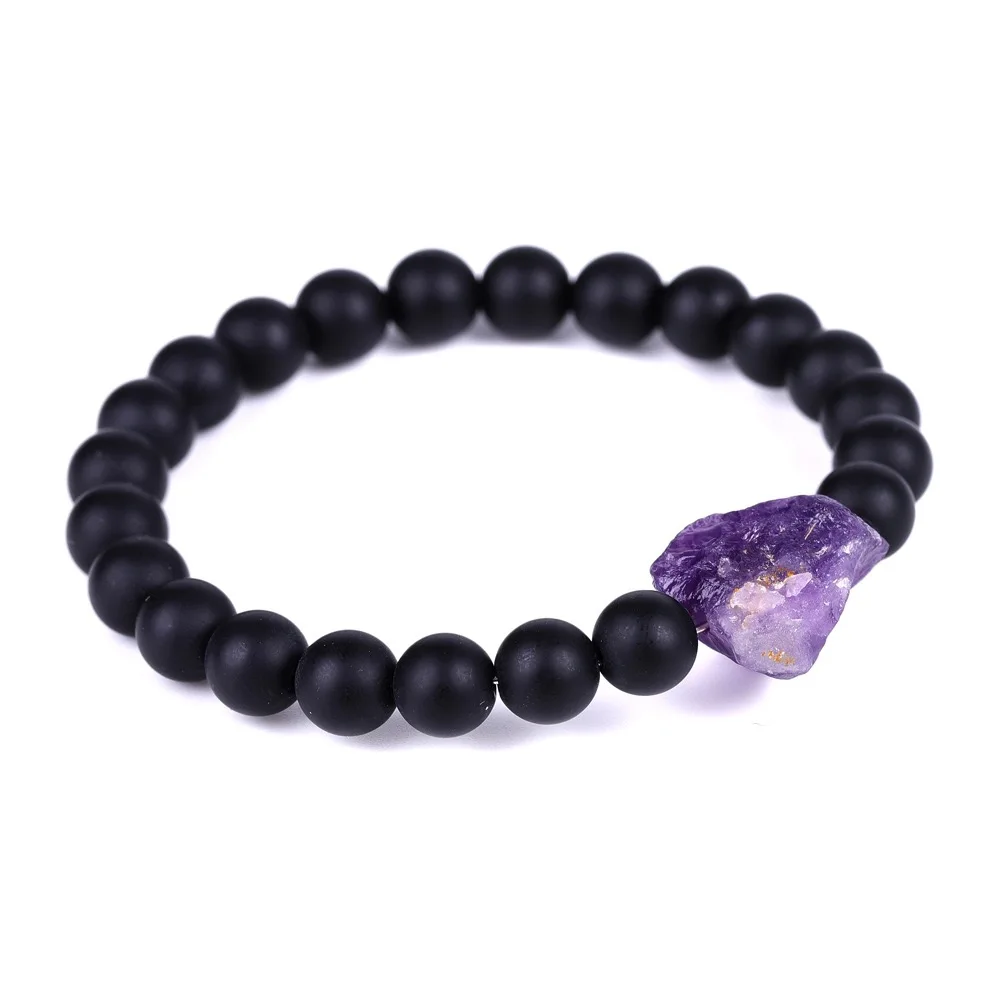 Ретро Винтаж Reiki целебные браслеты из бисера энергетический черный камень лавы