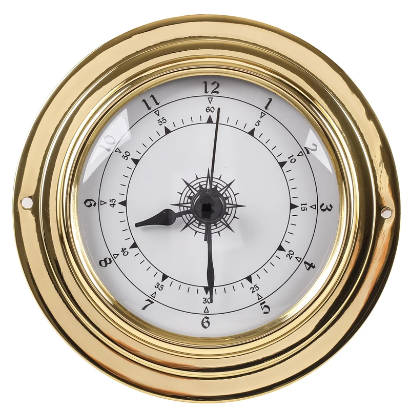 Clock " латунный чехол традиционная Метеостанция Барометр Температура гигрометр Влажность и часы(белый циферблат) b2804 - Цвет: Clock