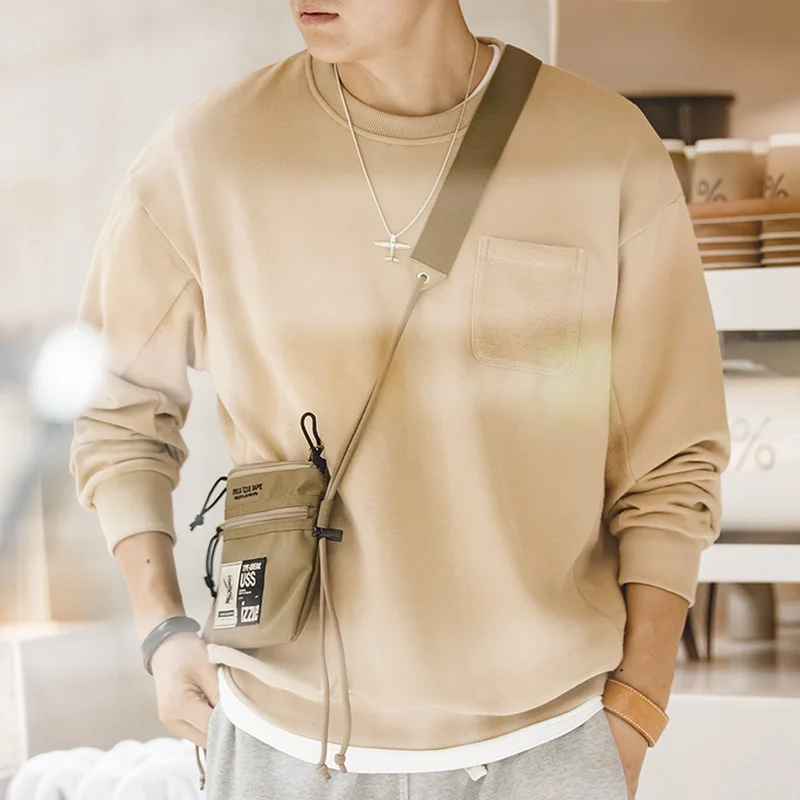 

Maden Men Hoodies Sweatshirt Japan Retro Stitching Pocket Pullover Streetwear Oversize Casual Long Sleeve Fashion Clothes