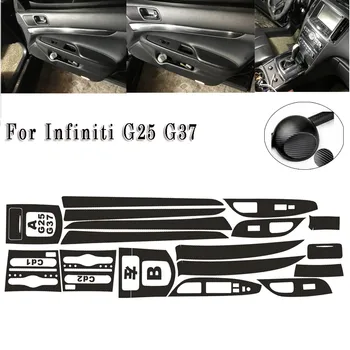 For Infiniti G25 G37 Interior Center Console Carbon Fiber Style Molding Sticker Decals Car-Styling Car Styling Accessories