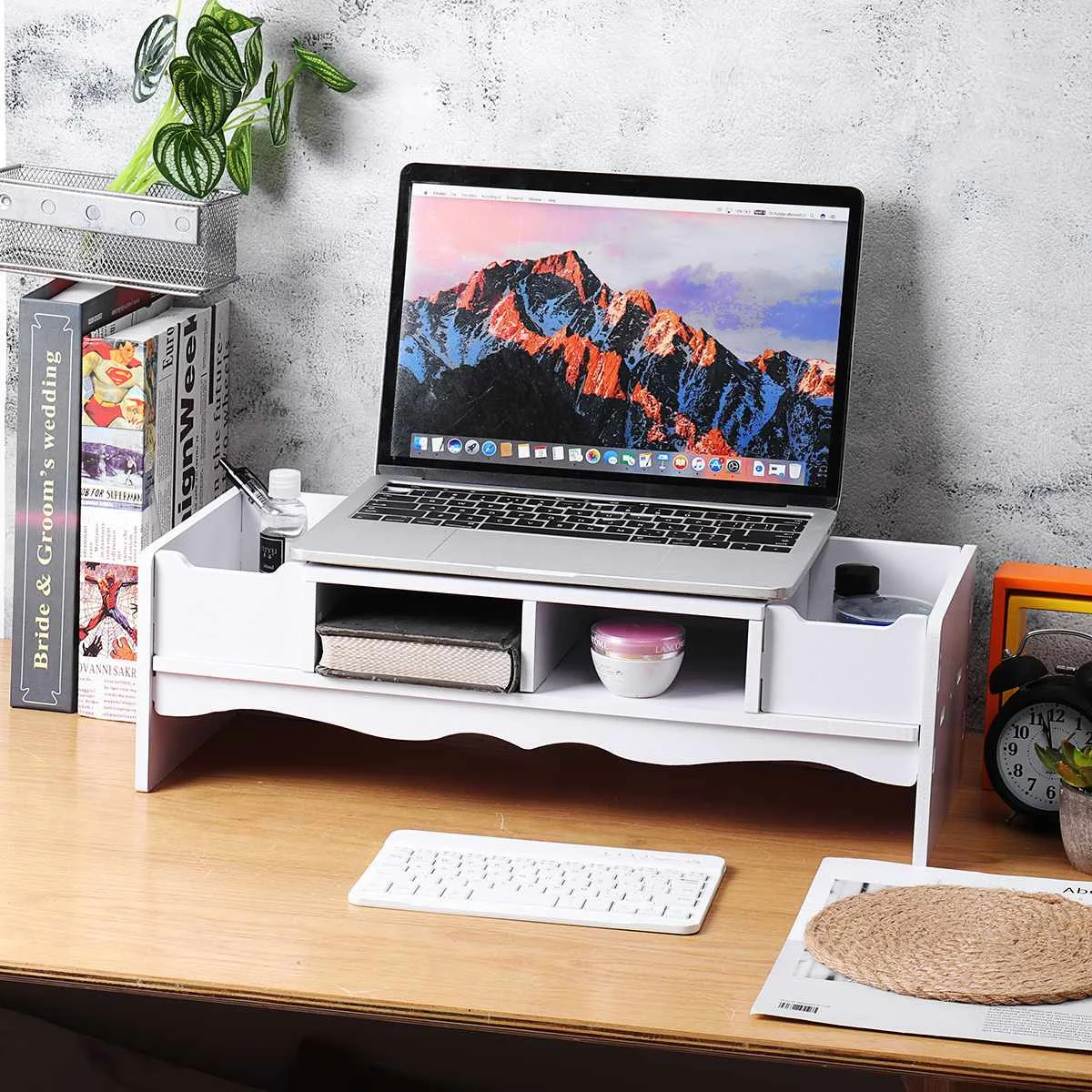 Computer Monitor PC Riser Stand Desktop Tablet Holder Laptop Desk Screen Shelf with Drawer Storage Rack Organizer | Компьютеры и офис
